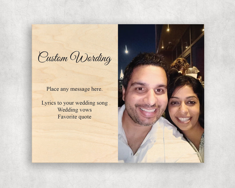 Custom Wording Photo On Wood - 8x10