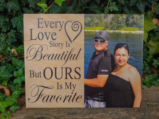 Personalized Photo On Wood. Every Love Story Is Beautiful, Wood Wall Home Decor, Custom Photo Prints, Photo Gift, Wood Picture