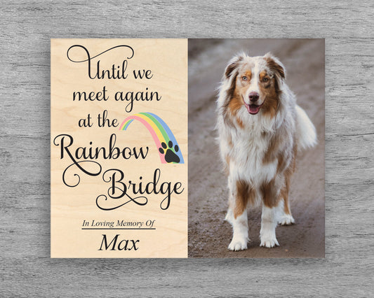 Pet Memorial Rainbow Bridge Plaque, Cat Keepsake, Dog Sympathy Gift, Dog Memorial, Cat Memorial, Pet Loss, In Memory of Pet