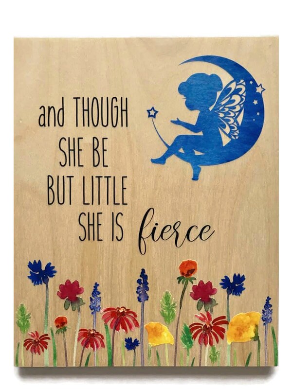 Wood Nursery Wall Art Decor, Girls Floral Room